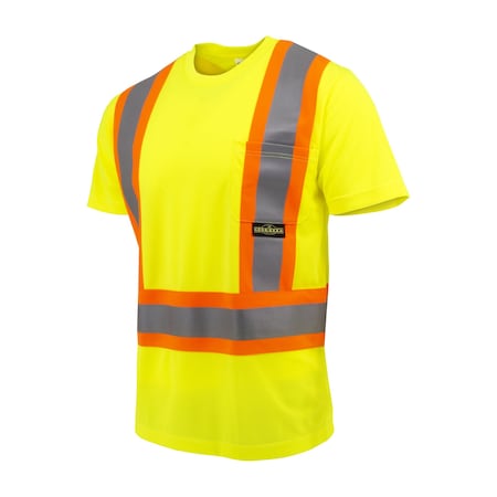 ST11X Class 2 Short Sleeve Safety TShirt XBack, Hi Vis Green, Size 5X